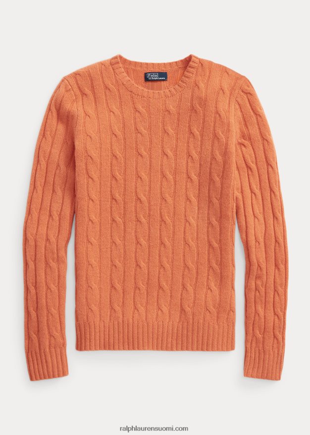 Ralph Lauren naiset kaapelineulottu kashmir villapaita 0Z24ZR9115 auringonlaskun taivas