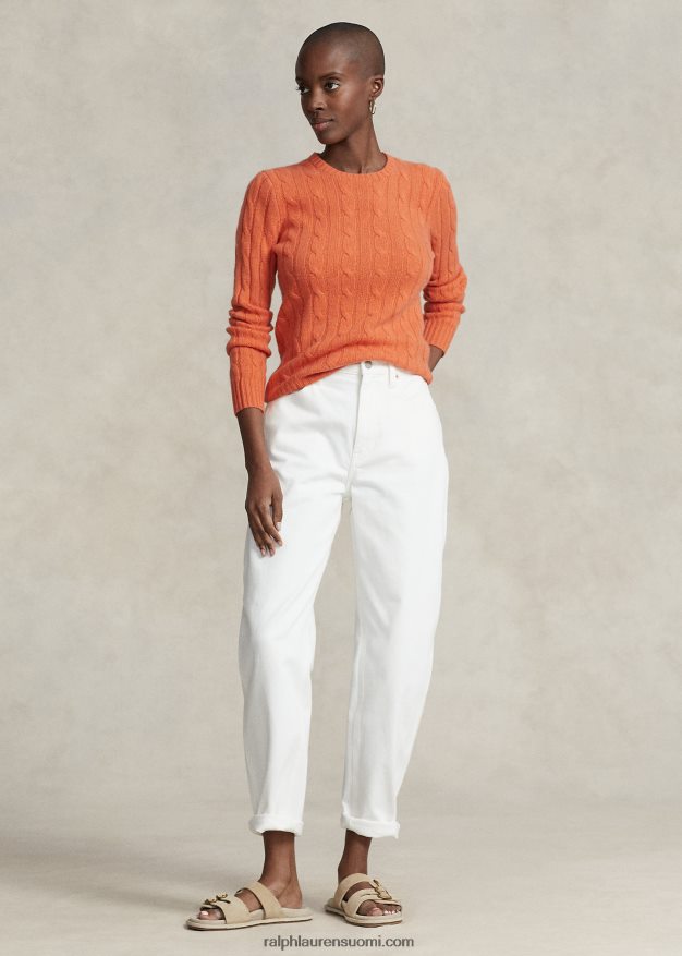 Ralph Lauren naiset kaapelineulottu kashmir villapaita 0Z24ZR9115 auringonlaskun taivas