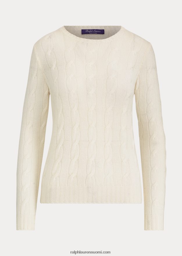 Ralph Lauren naiset kaapelineulottu kashmir villapaita 0Z24ZR9139 lux kerma