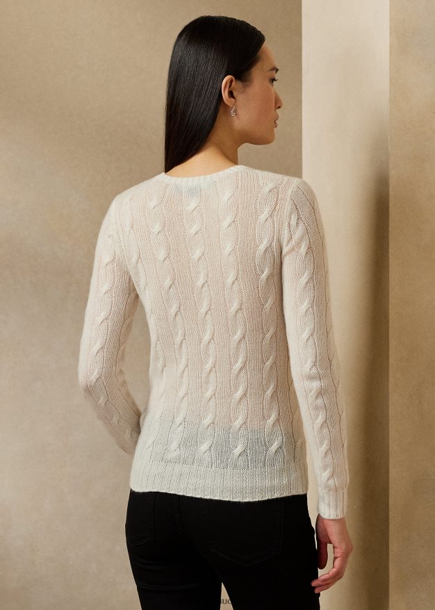 Ralph Lauren naiset kaapelineulottu kashmir villapaita 0Z24ZR9139 lux kerma