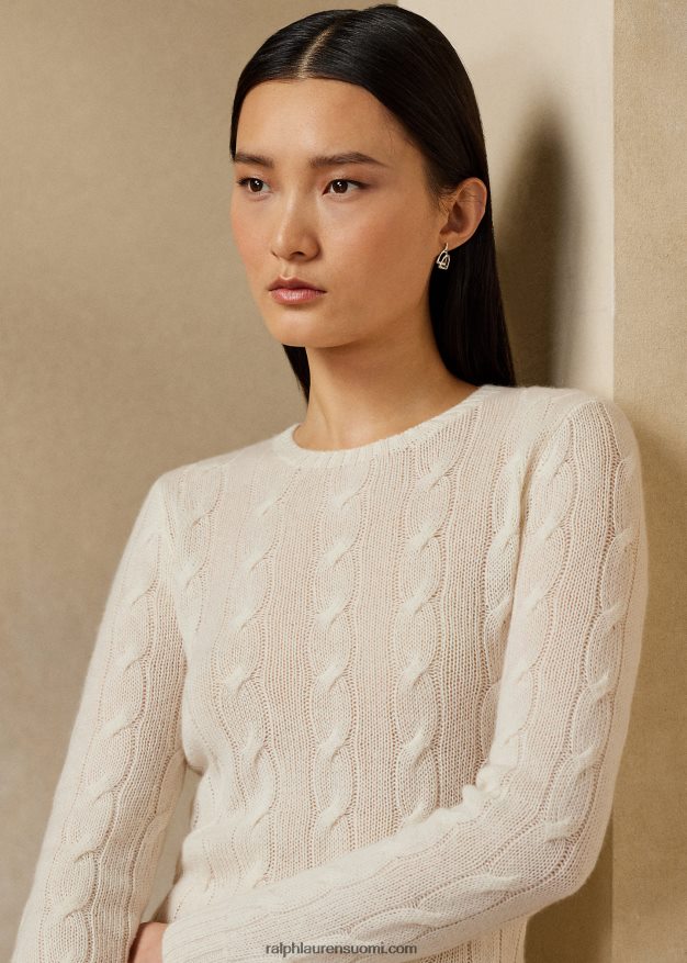 Ralph Lauren naiset kaapelineulottu kashmir villapaita 0Z24ZR9139 lux kerma