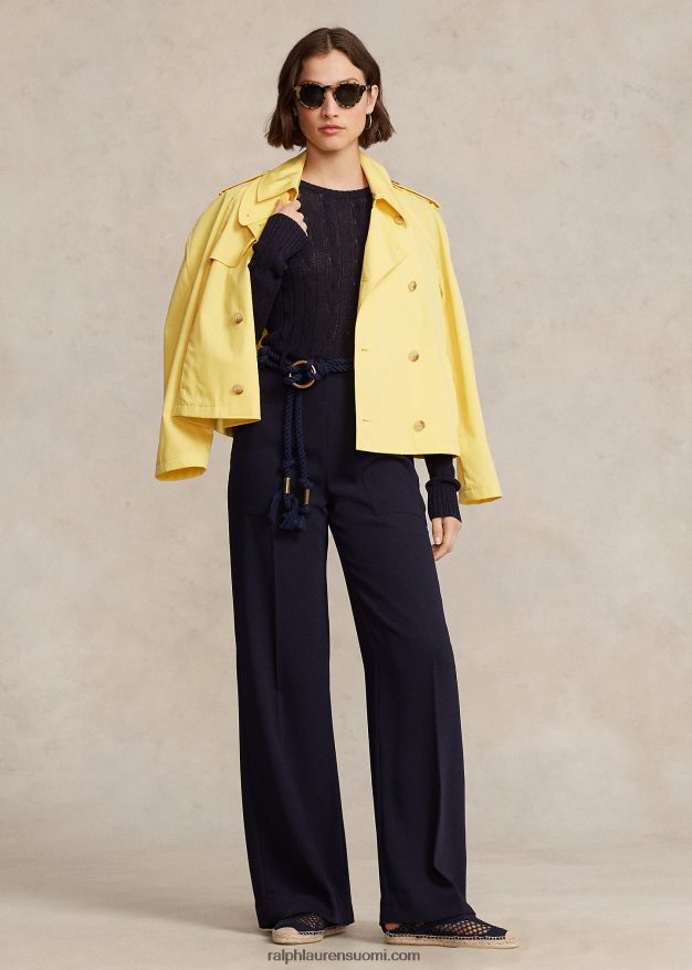 Ralph Lauren naiset kaapelineulottua puuvillasekoitetta pyöreäkaula-neulepusero 0Z24ZR9165 metsästäjä laivasto