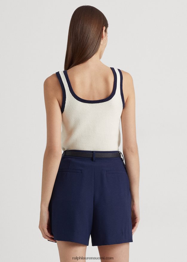 Ralph Lauren naiset kaksivärinen hihaton villapaita 0Z24ZR3945 mascarpone kerma/laivasto