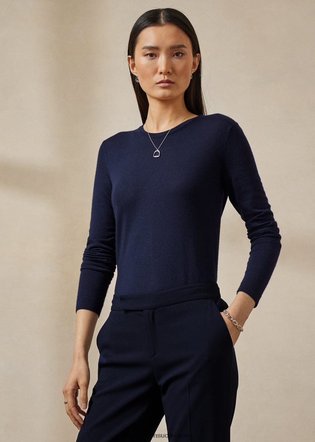 Ralph Lauren naiset kashmir crewneck neule 0Z24ZR3447 lux laivasto