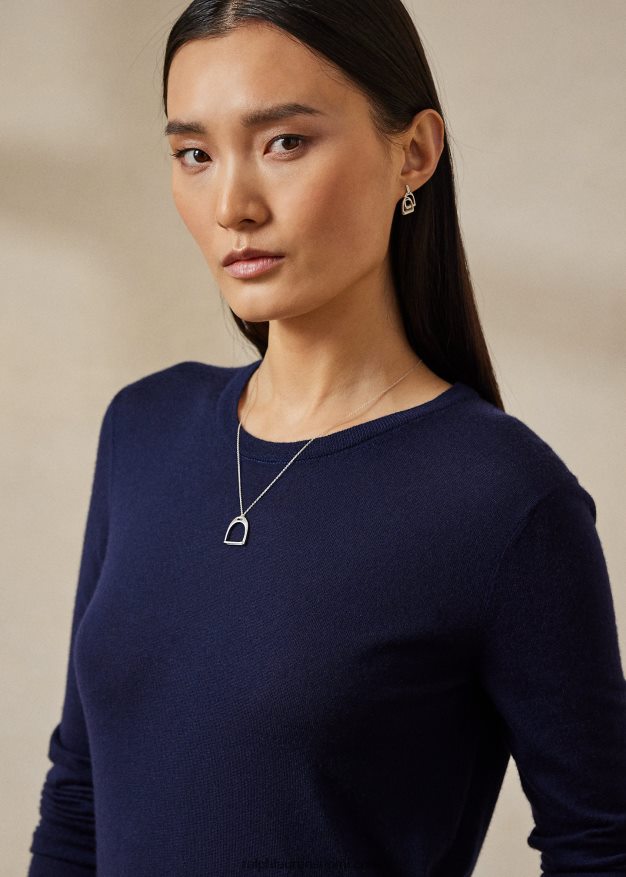 Ralph Lauren naiset kashmir crewneck neule 0Z24ZR3447 lux laivasto