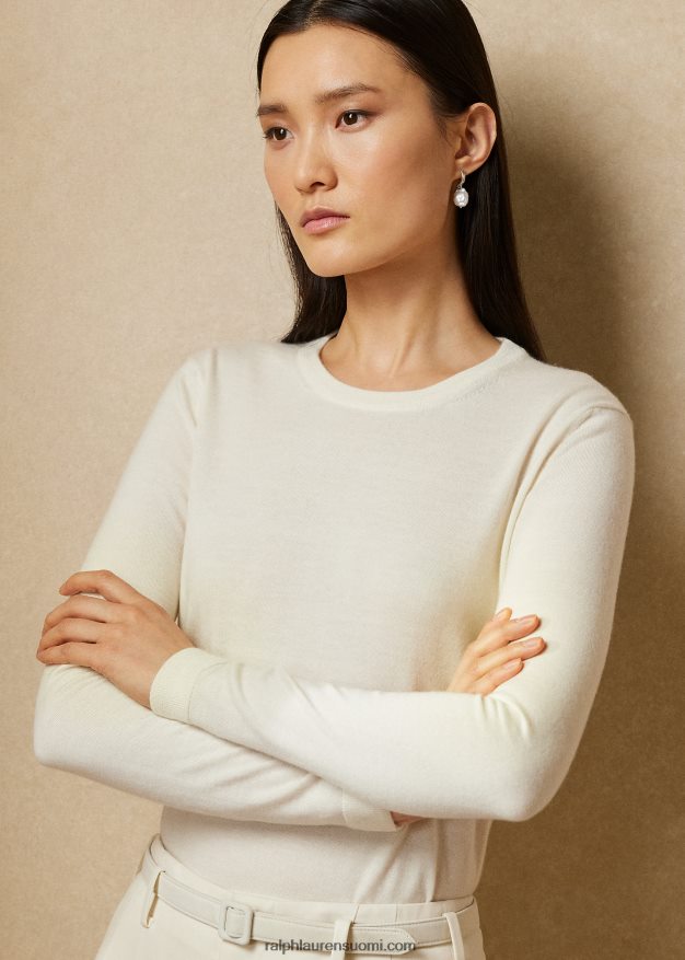Ralph Lauren naiset kashmir crewneck neule 0Z24ZR3449 lux kerma