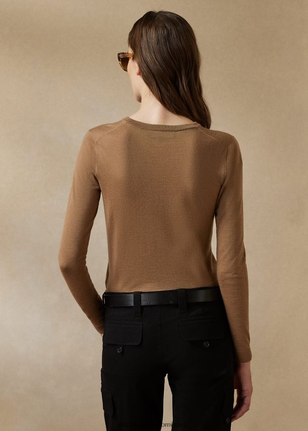 Ralph Lauren naiset kashmir crewneck neule 0Z24ZR9350 kameli