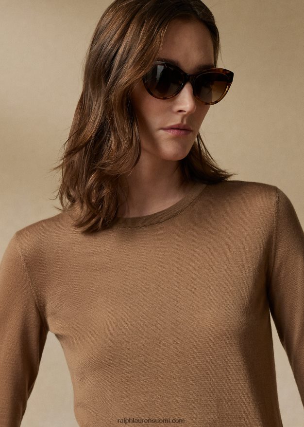 Ralph Lauren naiset kashmir crewneck neule 0Z24ZR9350 kameli