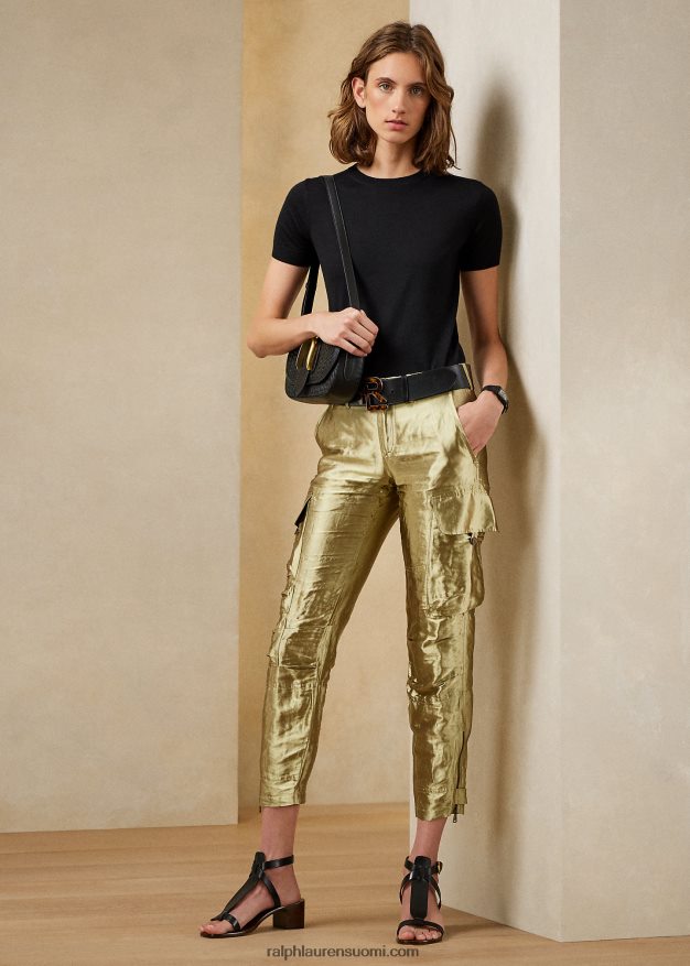 Ralph Lauren naiset kashmir jersey lyhythihainen pusero 0Z24ZR3533 musta