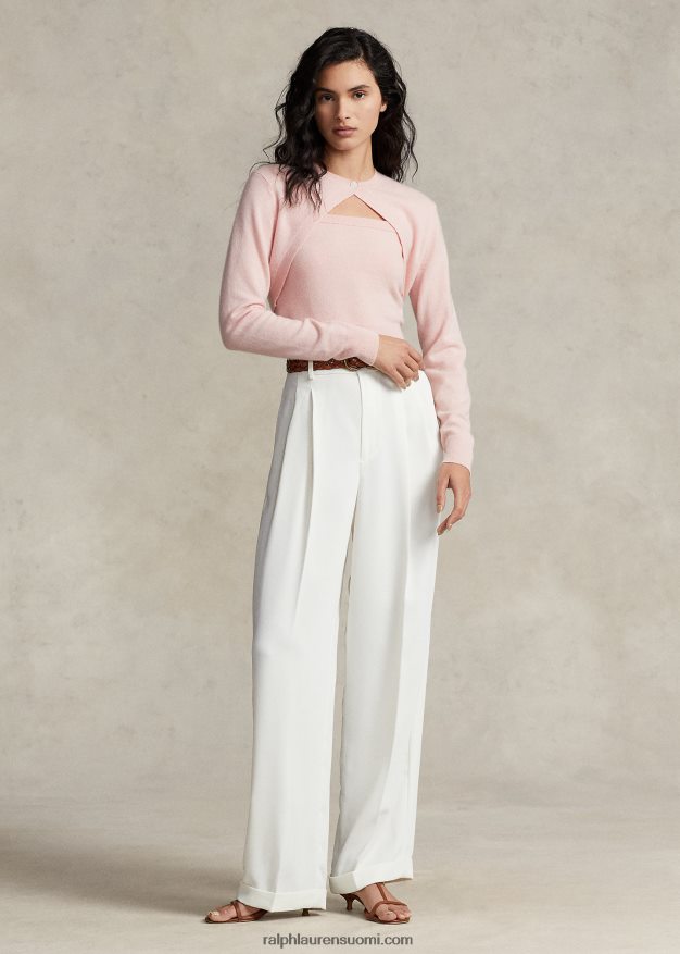 Ralph Lauren naiset kashmiria lyhennetty neuletakki 0Z24ZR9205 vaaleanpunainen hiekka