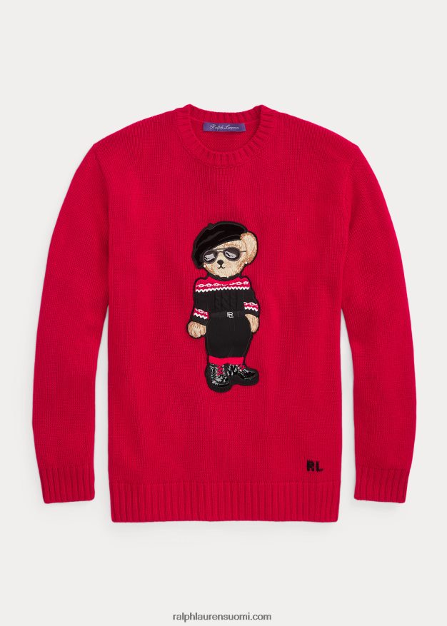 Ralph Lauren naiset kuun uudenvuoden polo bear villapaita 0Z24ZR9324 kirkkaan punainen