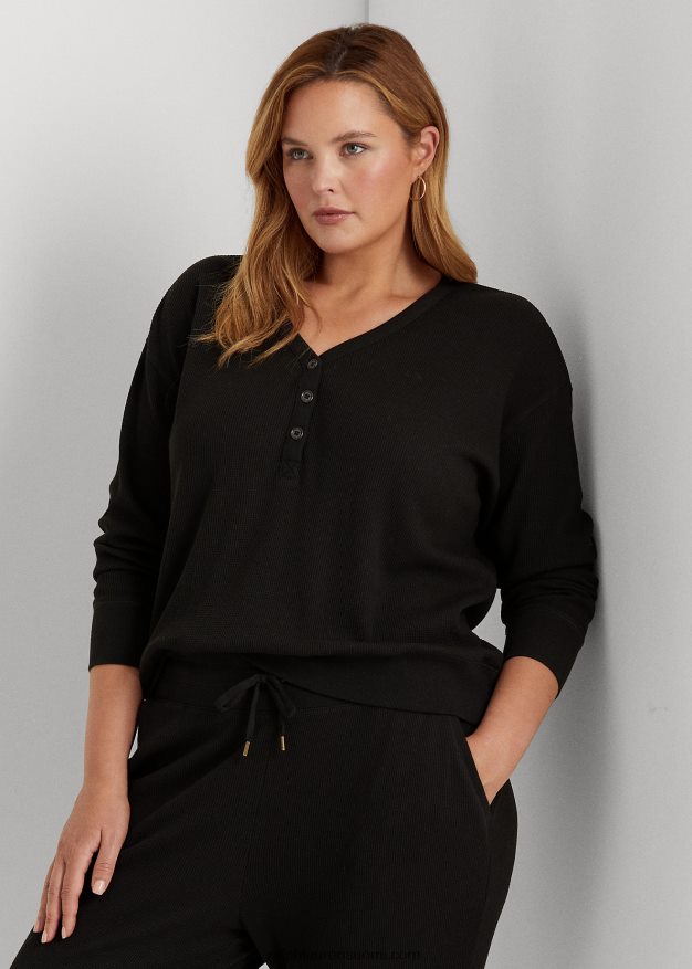 Ralph Lauren naiset lämpö vohveli neulottu henley villapaita 0Z24ZR4815