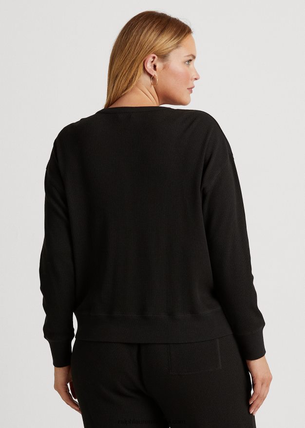 Ralph Lauren naiset lämpö vohveli neulottu henley villapaita 0Z24ZR4815