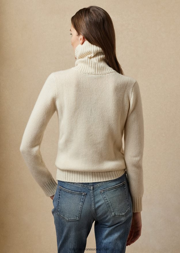 Ralph Lauren naiset lippukashmir villapaita 0Z24ZR9353 kerma lipulla