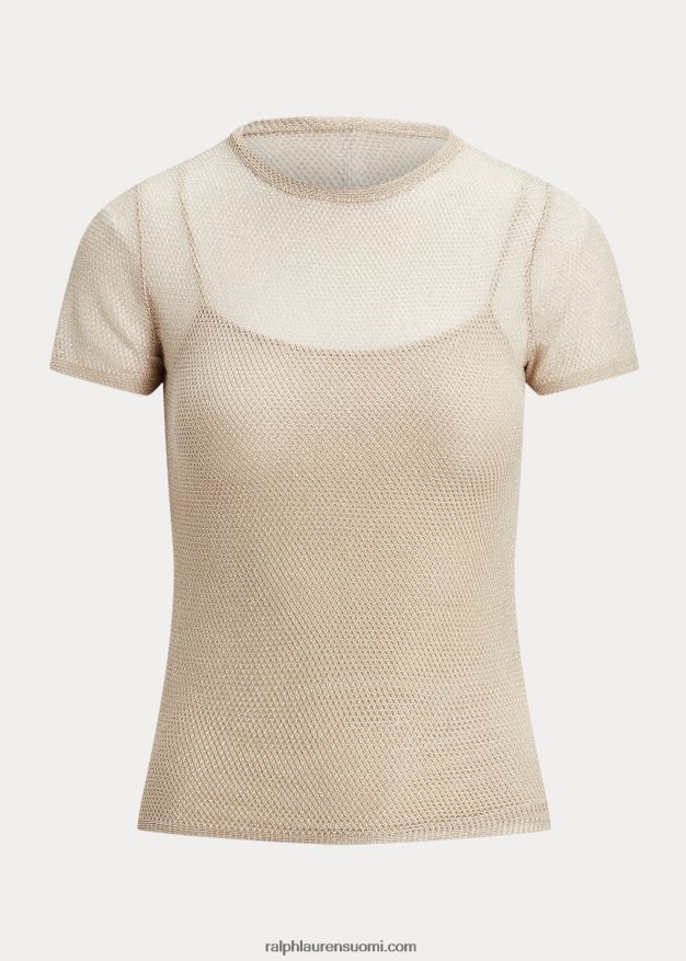 Ralph Lauren naiset lyhythihainen verkkopusero 0Z24ZR3521 samppanja