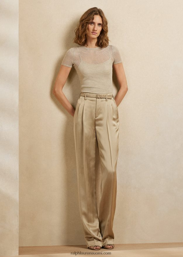 Ralph Lauren naiset lyhythihainen verkkopusero 0Z24ZR3521 samppanja