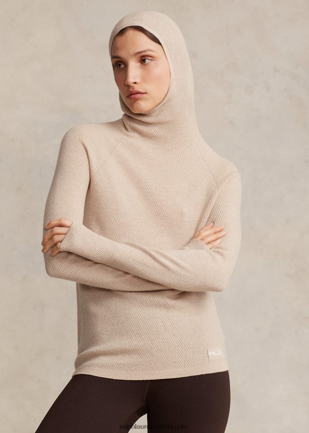 Ralph Lauren naiset merinovilla villapaita 0Z24ZR3048 dyyniruskea kanerva