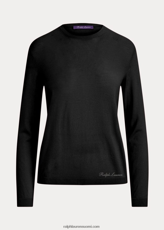 Ralph Lauren naiset merinovillasta pyöreäkaulapusero 0Z24ZR3583 musta