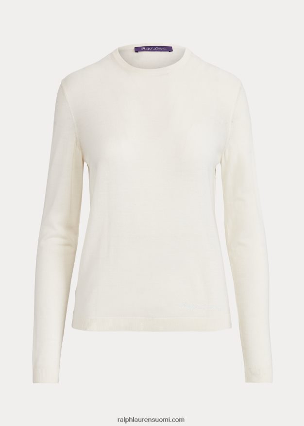 Ralph Lauren naiset merinovillasta pyöreäkaulapusero 0Z24ZR3584 lux kerma