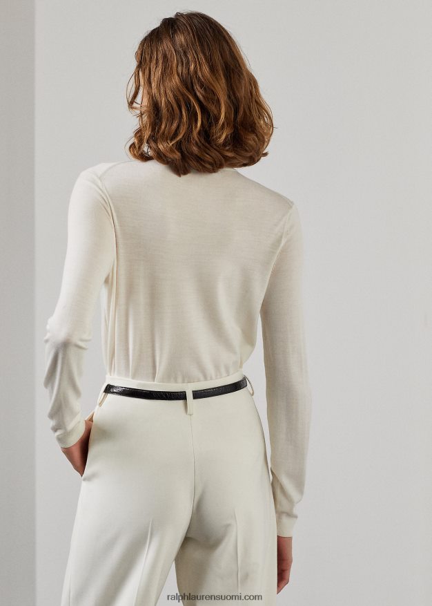 Ralph Lauren naiset merinovillasta pyöreäkaulapusero 0Z24ZR3584 lux kerma