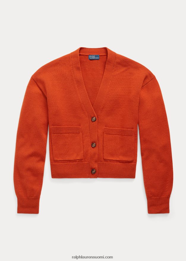 Ralph Lauren naiset merinovillasta v-pääntietä 0Z24ZR9208 syvä auringonlasku taivas