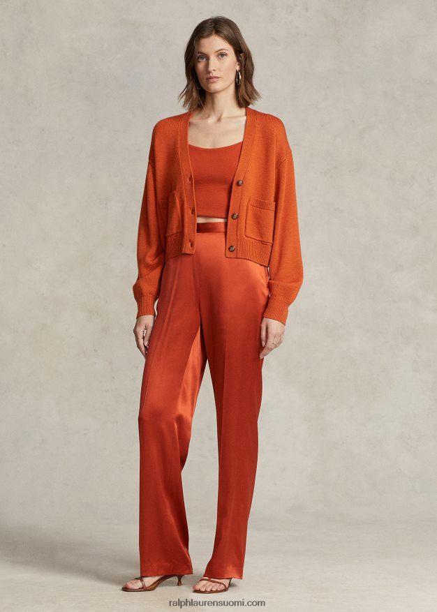 Ralph Lauren naiset merinovillasta v-pääntietä 0Z24ZR9208 syvä auringonlasku taivas