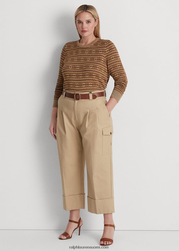 Ralph Lauren naiset metallinen Fair Isle -puuvillasekoitepusero 0Z24ZR4520 multi