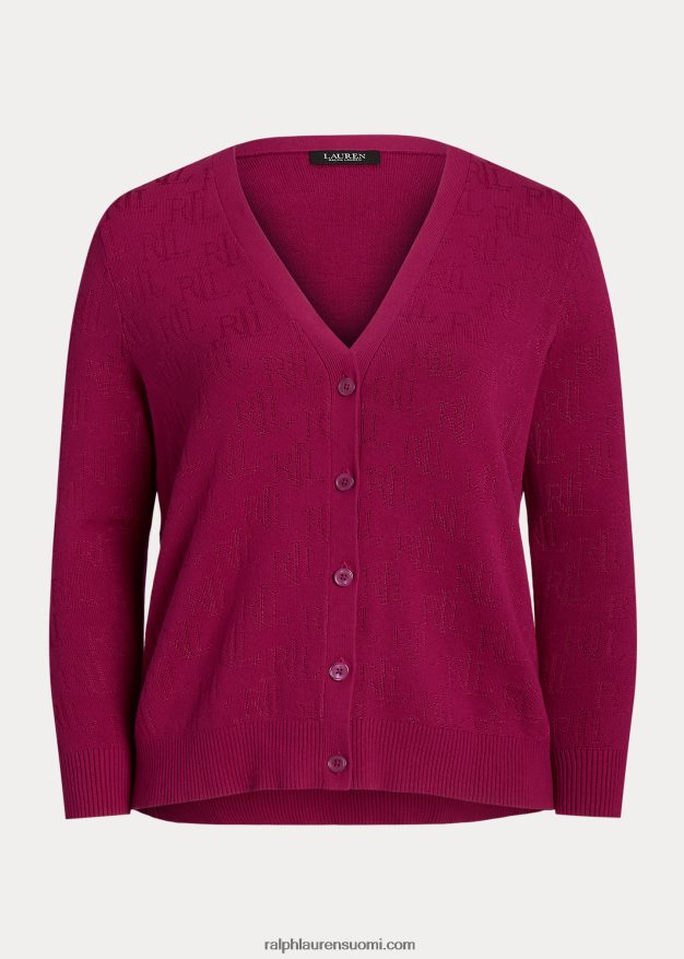 Ralph Lauren naiset monogrammi jacquard-neuletakki 0Z24ZR4507 fuksia marja