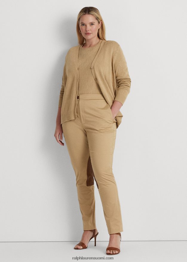 Ralph Lauren naiset monogrammi jacquard-neuletakki 0Z24ZR4508 koivunrusketus