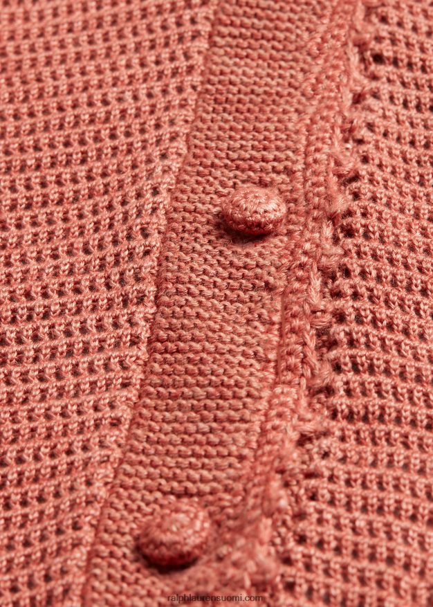 Ralph Lauren naiset pellava-puuvillaneuletakki 0Z24ZR3653 pölyinen vaaleanpunainen