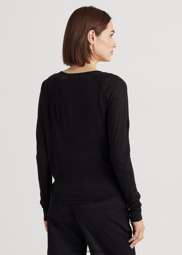 Ralph Lauren naiset pellavasekoitettu villapaita 0Z24ZR4336 musta