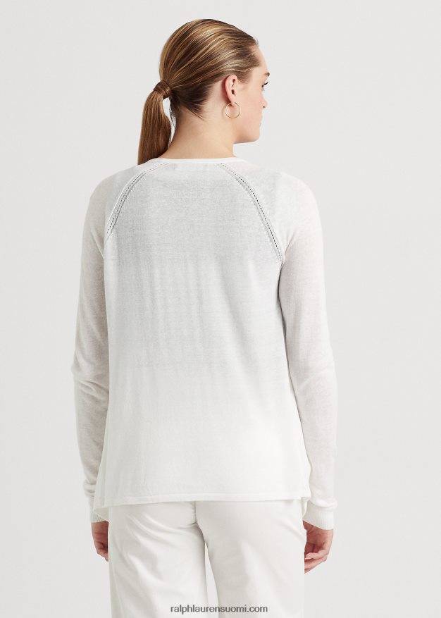 Ralph Lauren naiset pellavasekoitettu villapaita 0Z24ZR4337 valkoinen