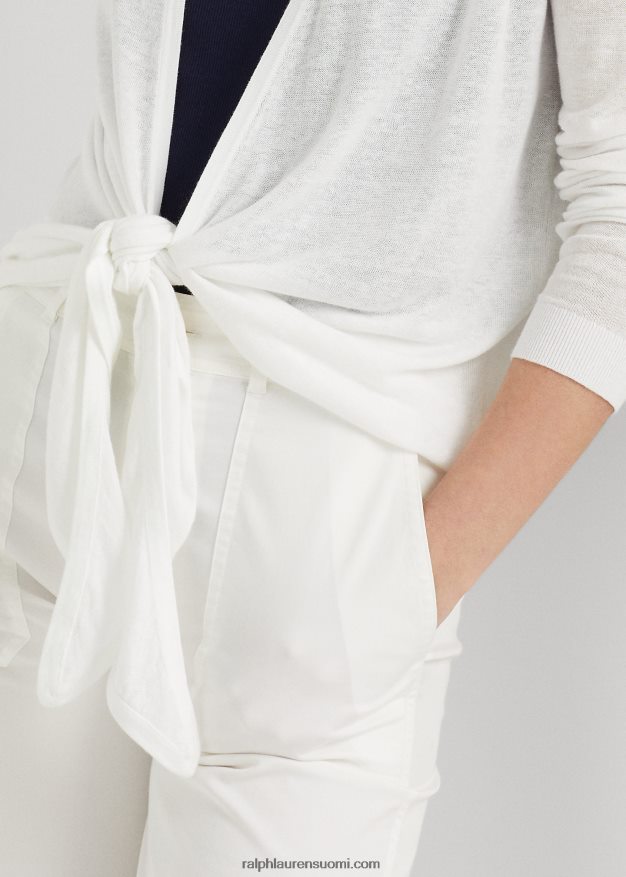 Ralph Lauren naiset pellavasekoitettu villapaita 0Z24ZR4337 valkoinen