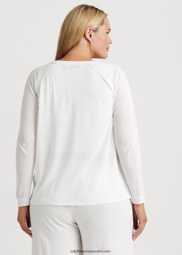 Ralph Lauren naiset pellavasekoitettu villapaita 0Z24ZR4550 valkoinen
