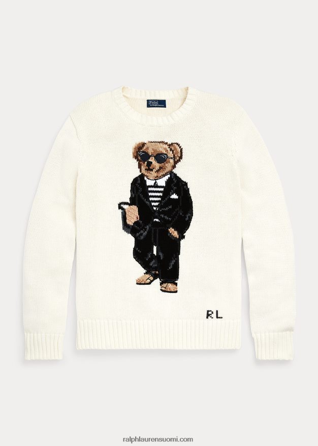 Ralph Lauren naiset poolo bear puuvillasekoitepusero 0Z24ZR2949 pergamentti kerma multi