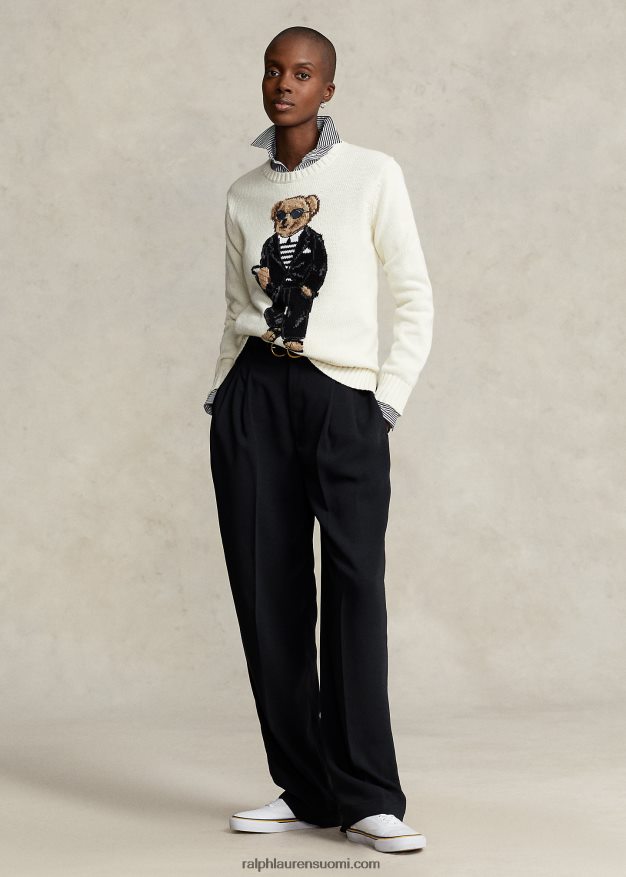 Ralph Lauren naiset poolo bear puuvillasekoitepusero 0Z24ZR2949 pergamentti kerma multi