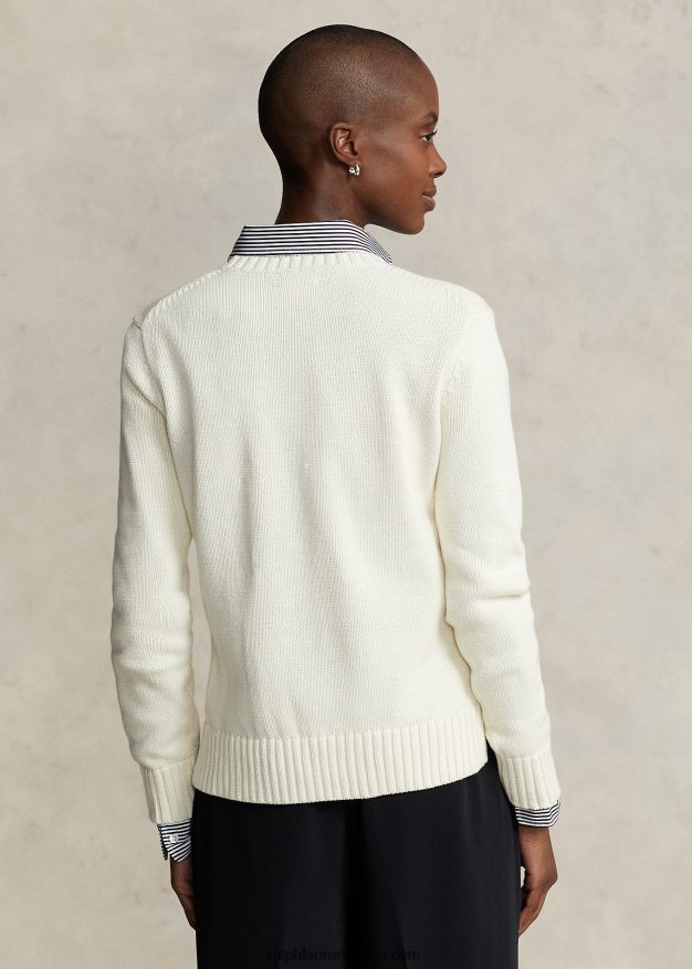 Ralph Lauren naiset poolo bear puuvillasekoitepusero 0Z24ZR2949 pergamentti kerma multi