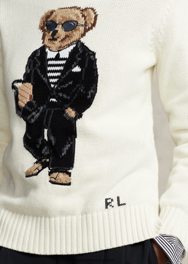 Ralph Lauren naiset poolo bear puuvillasekoitepusero 0Z24ZR2949 pergamentti kerma multi