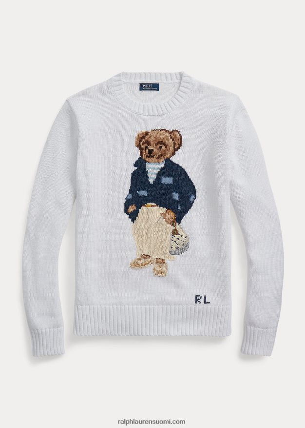Ralph Lauren naiset poolo bear puuvillasekoitepusero 0Z24ZR3063 valkoinen multi