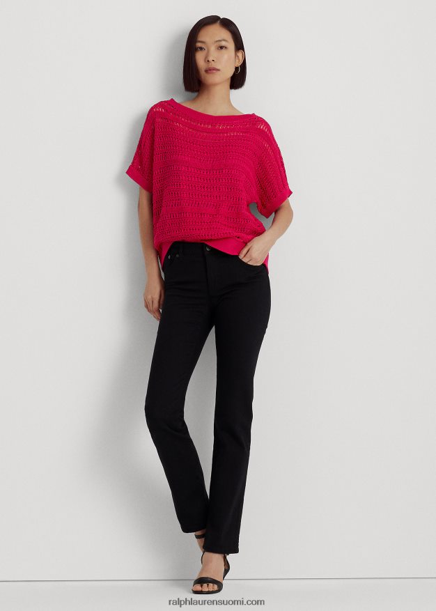 Ralph Lauren naiset puuvillaverkko lyhythihainen pusero 0Z24ZR3847 urheilu pinkki