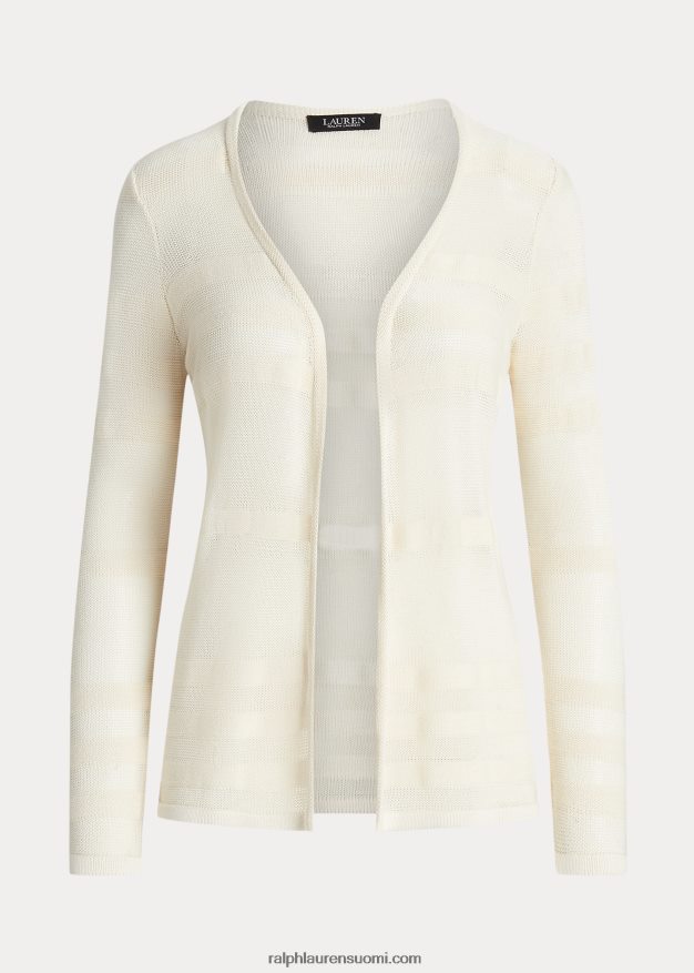 Ralph Lauren naiset raidallinen neuletakki 0Z24ZR4001 mascarpone-kermaa