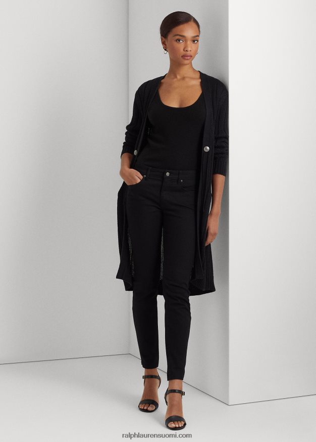 Ralph Lauren naiset resori puuvilla-pellavatakki 0Z24ZR9521 musta