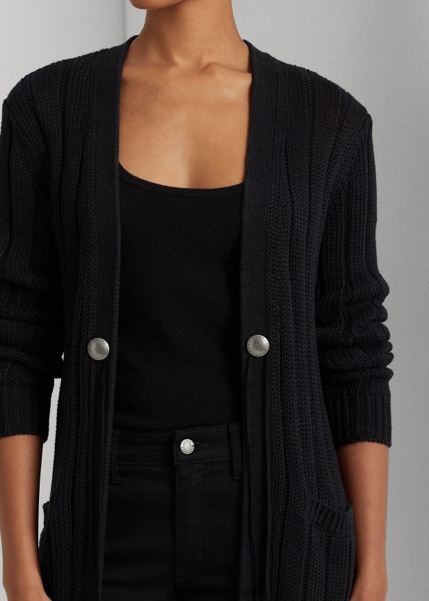 Ralph Lauren naiset resori puuvilla-pellavatakki 0Z24ZR9521 musta