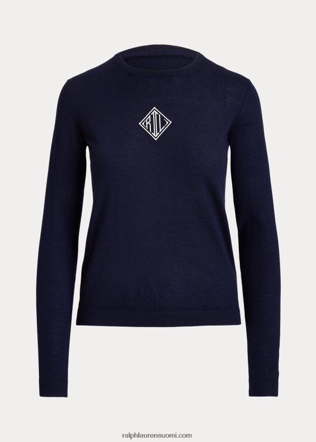 Ralph Lauren naiset rl kashmir villapaita 0Z24ZR3477 lux laivastonsininen/valkoinen