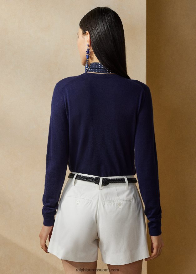 Ralph Lauren naiset rl kashmir villapaita 0Z24ZR3477 lux laivastonsininen/valkoinen