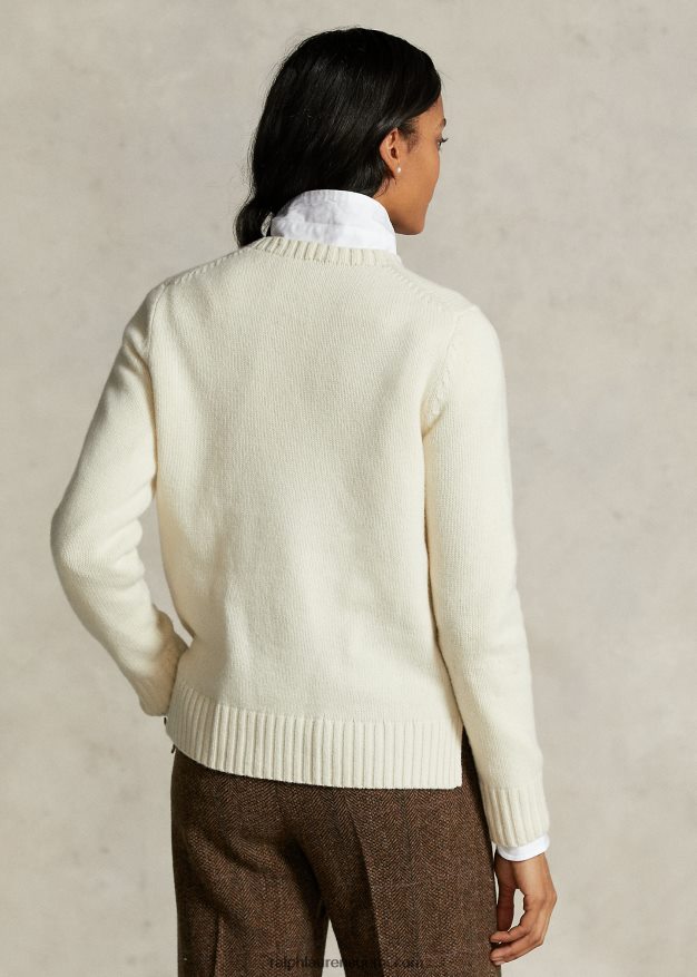 Ralph Lauren naiset spelman-kokoelman poolokarhupusero 0Z24ZR3322 kerma multi