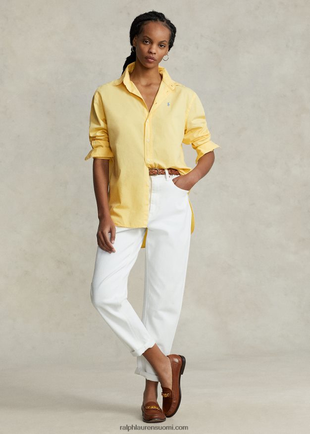 Ralph Lauren naiset Ylisuuri puuvillatwill-paita 0Z24ZR3154 hiekka