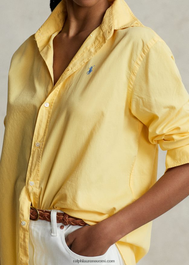 Ralph Lauren naiset Ylisuuri puuvillatwill-paita 0Z24ZR3154 hiekka