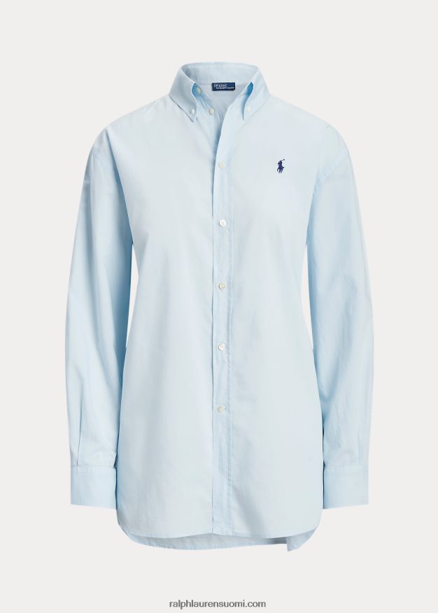 Ralph Lauren naiset Ylisuuri puuvillatwill-paita 0Z24ZR3155 jäätä