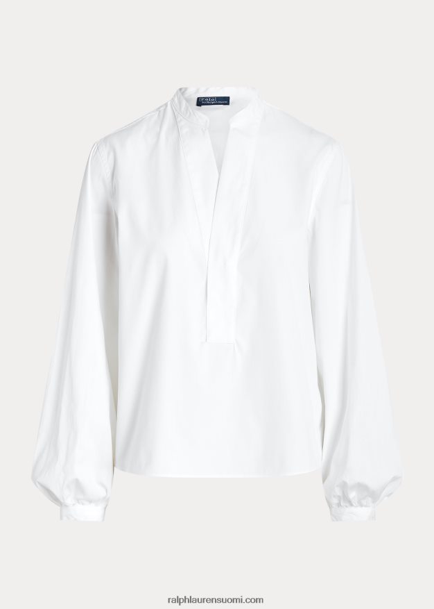 Ralph Lauren naiset boxy fit puuvillapusero-hihainen paita 0Z24ZR2979 valkoinen